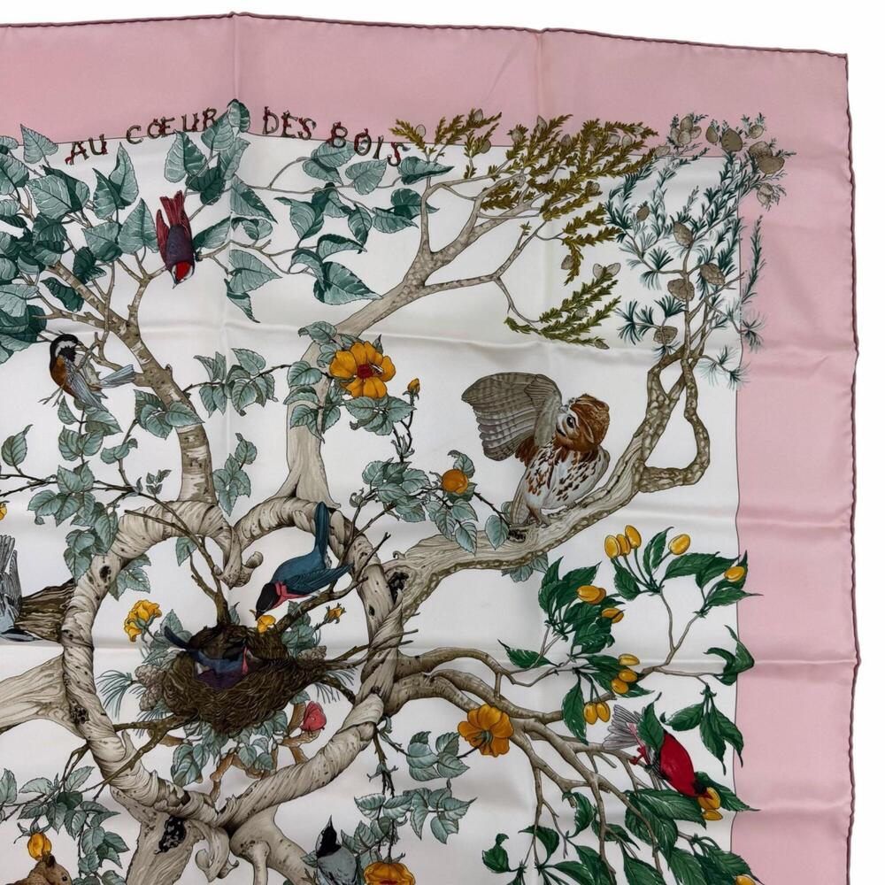 HERMES Pink Silk Scarf - Picture 4 of 8